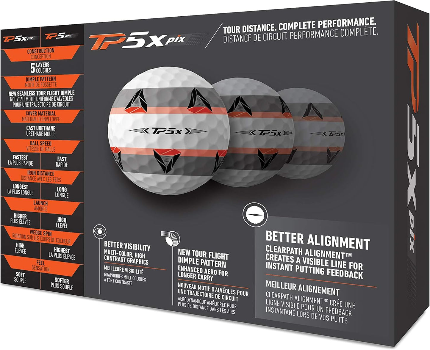 TM21 Tp5X Pix Golf Balls 12 Ball Pack White