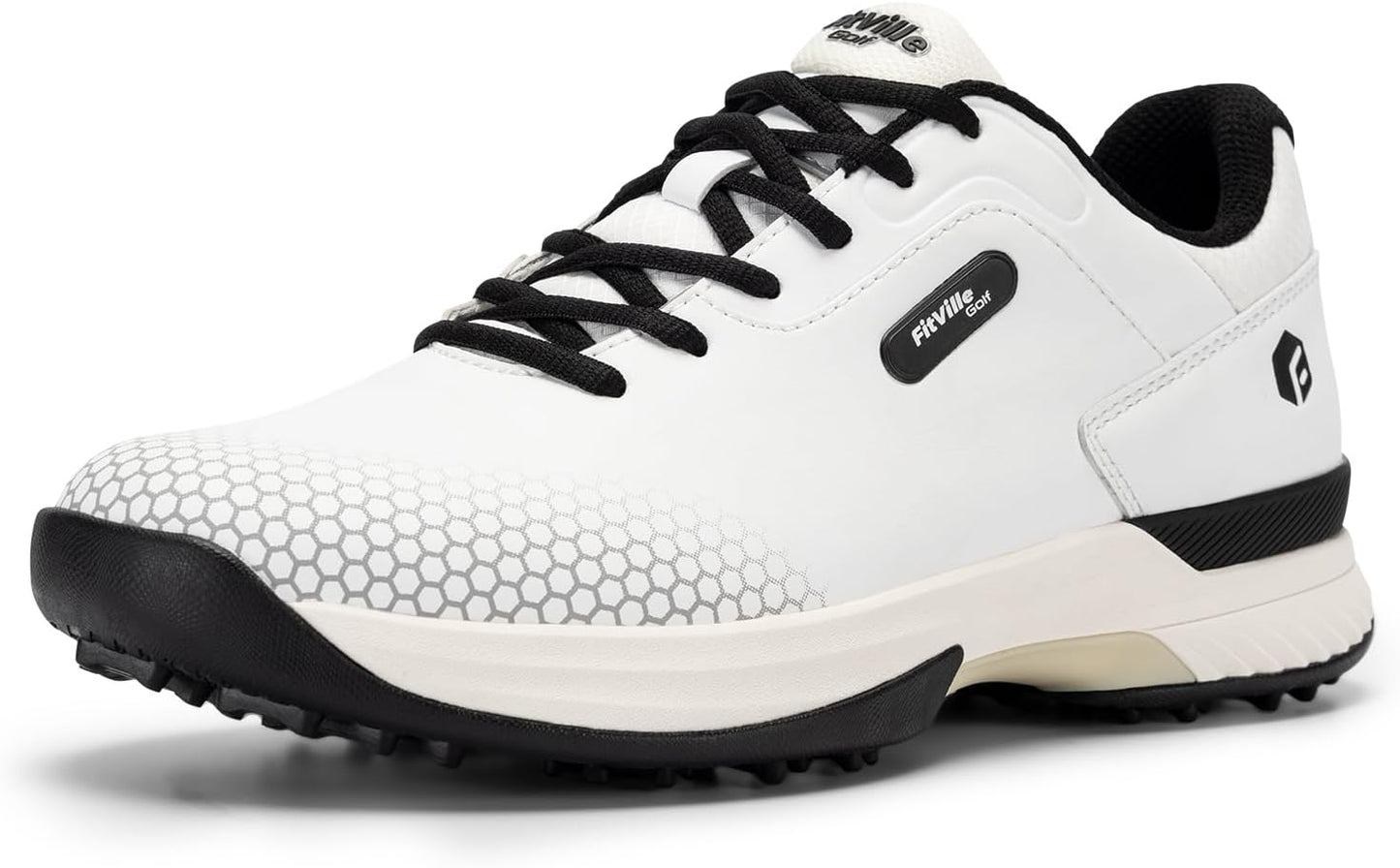Mens Golf Shoes Extra Wide Fit Casual Sneakers Water Resistant Non Slip Outdoor Spiked Trainers for Golf Training