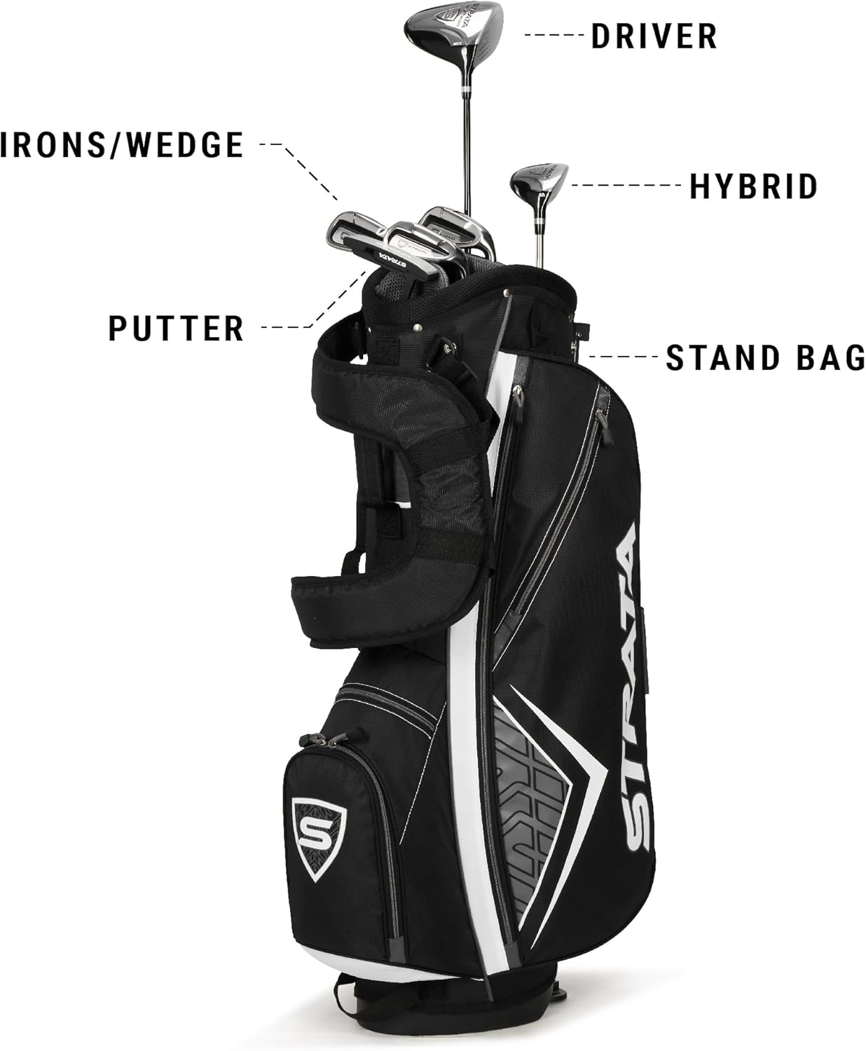 Golf Strata Intro Complete 9 Piece Set (Regular Flex, Right Hand, Steel), Gray
