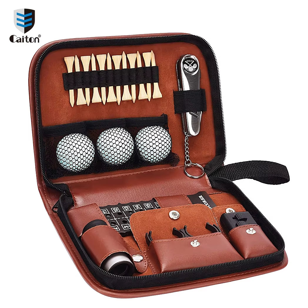 Golf Accessories Set with Hi-End Case, Golf Balls, Rangefinder, Golf Tees, Brush, Scorer,Golf Gifts for Men and Women