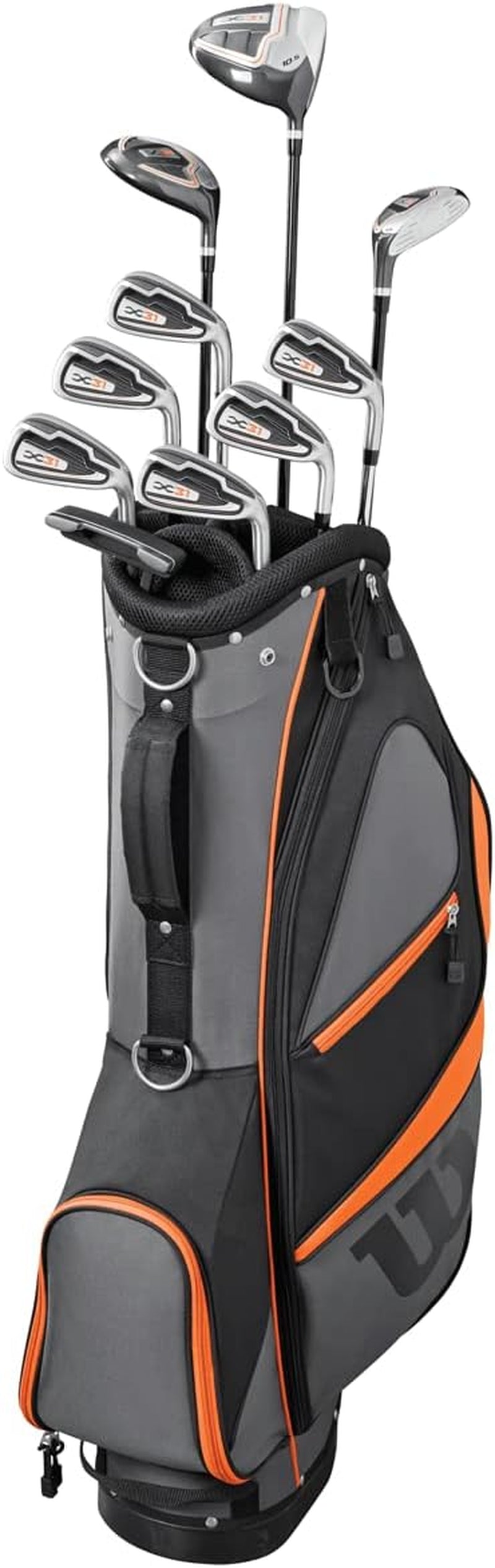 Golf 2019 Mens X31 Complete Steel Shaft Package Set Stand Bag - RH Steel Stand Bag Black/Grey/Orange