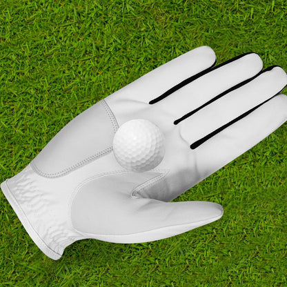 Golf Glove Men'S Durable Premium Leather Left Hand Right All Weather Grip Golfer Gloves Non Slip Flexible Golfing