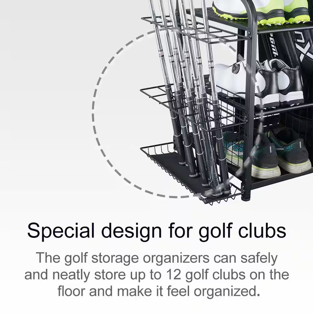 121 Lbs. Golf Storage Garage Organizer and Other Golfing Equipment Rack