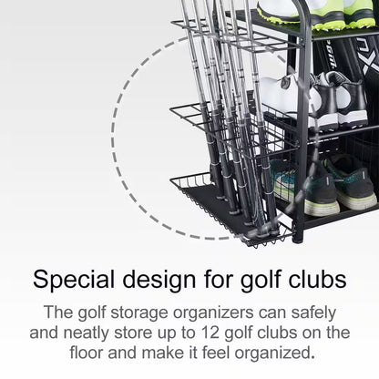 121 Lbs. Golf Storage Garage Organizer and Other Golfing Equipment Rack