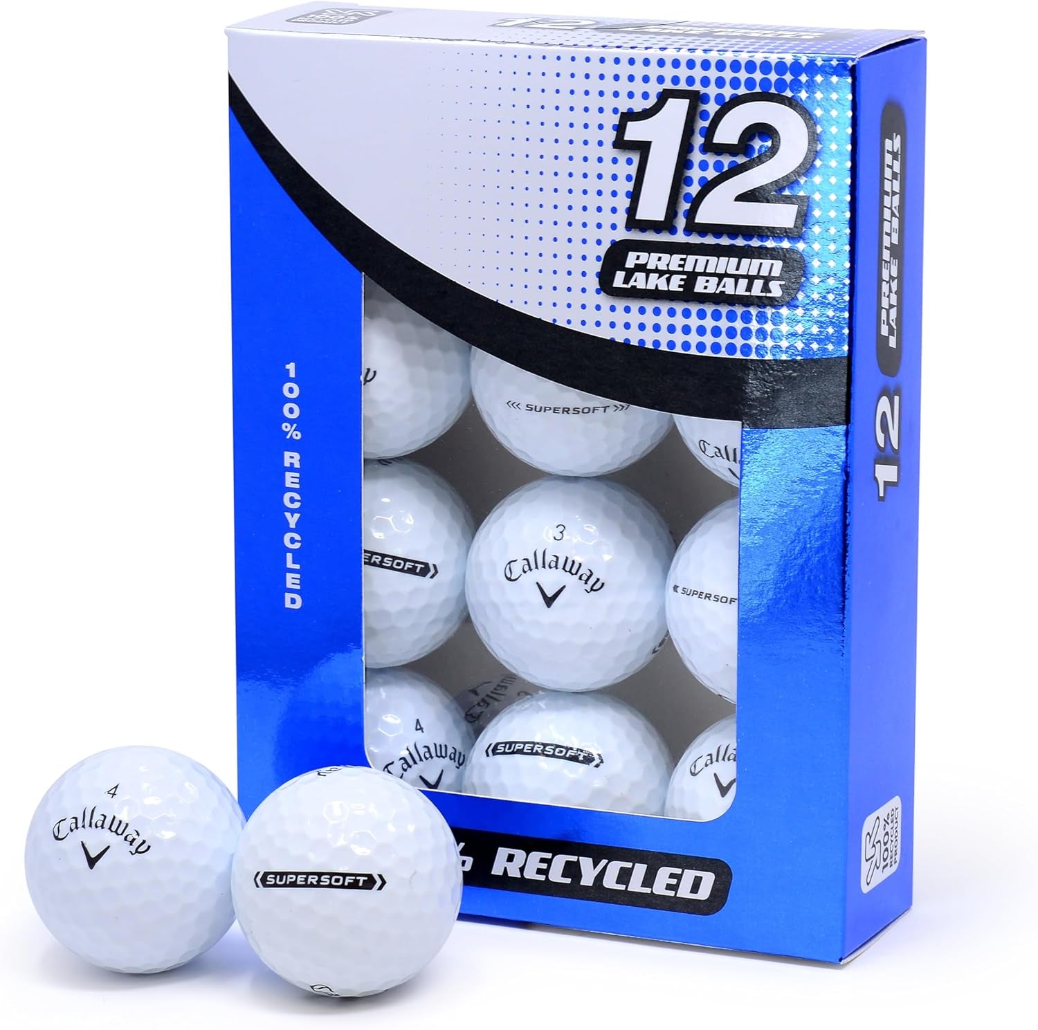 Recycled Lake Golf Balls, Used Golf Balls - 12 Pack - Grade a for Callaway Supersoft Golf Balls