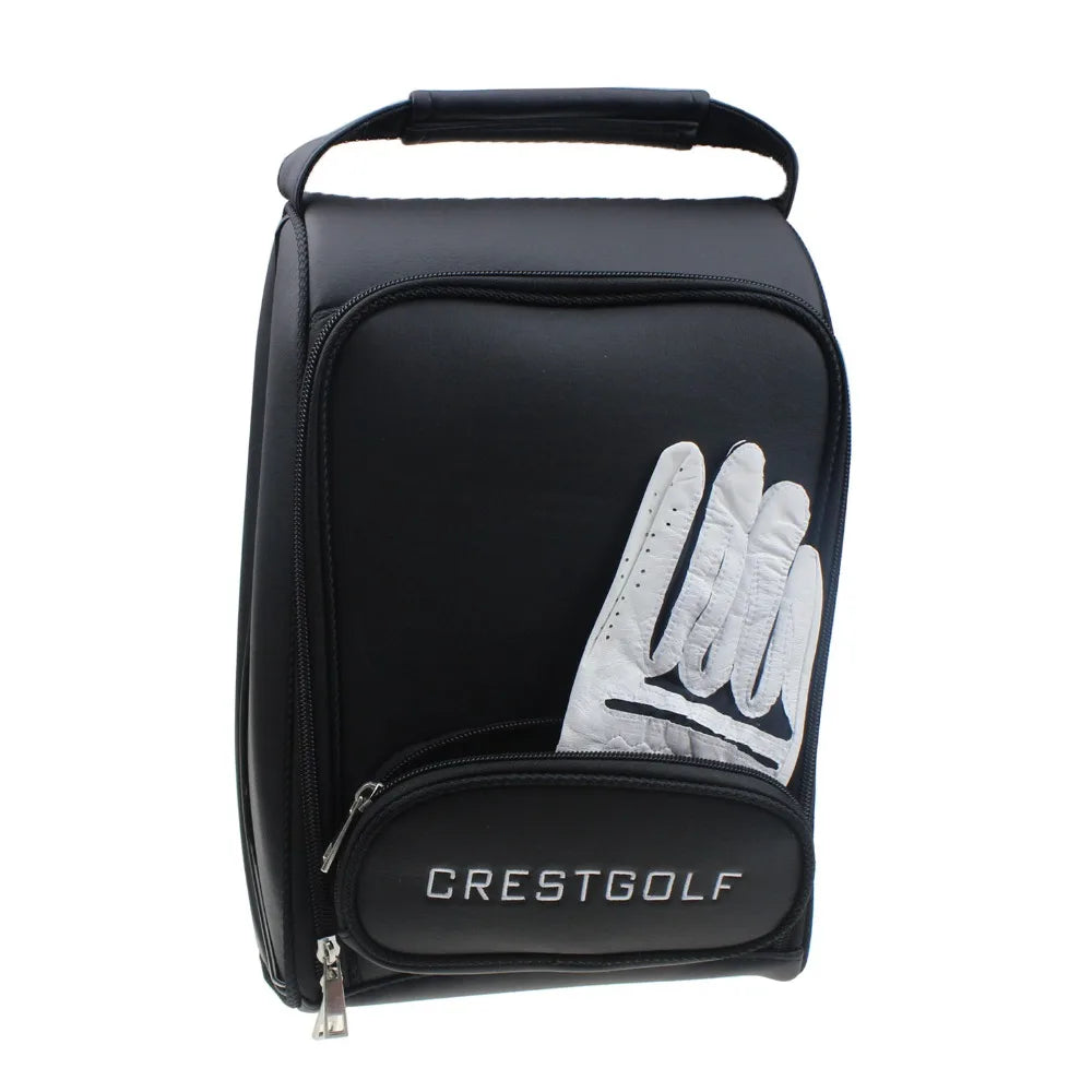 Women and Men'S Golf Shoes Bag PU Leather Portable Golf Sports Shoes Bag
