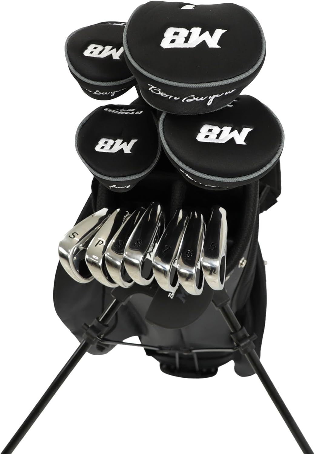 M8 13-Piece Golf Package Set | Complete Mens Set | Full 12 Clubs Graphite/Steel Shafts with Stand Bag | Driver, Woods, Hybrids, Irons, Wedges & Putter