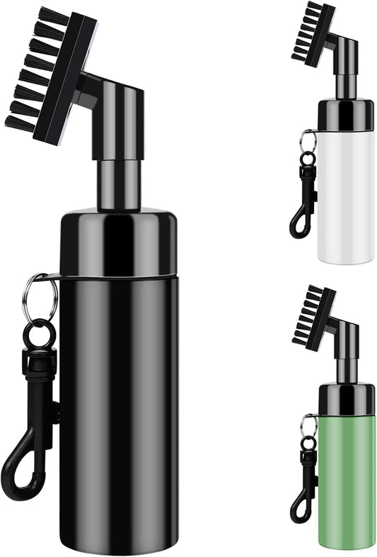 Golf Club Brush Groove Cleaner with Built-In Water Spray and Hook, Groove Cleaning Brush for Golf Ball Club Wet Scrub, Ball Cleaner with Extrusion Water Bottle, Gift for Men