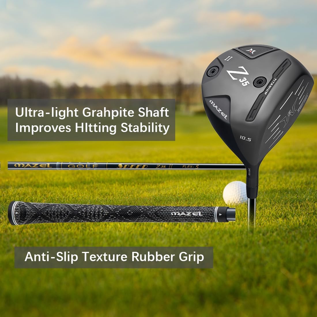 Titanium Golf Driver for Men 460CC Right Handed, Premium Cup Face Design Maximize Ball Distance