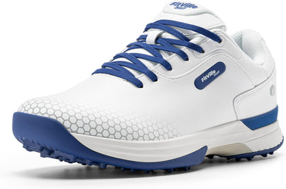 Mens Golf Shoes Extra Wide Fit Casual Sneakers Water Resistant Non Slip Outdoor Spiked Trainers for Golf Training