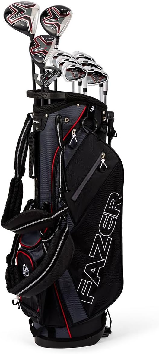 CTRX by American Golf, Golf Clubs Set with Stand Bag, Driver, Fairway Wood, Hybrid, Oversize Irons, Mallet Putter - All-Weather Grips, Dual Strap Carry Bag - for Beginners & Experienced Players