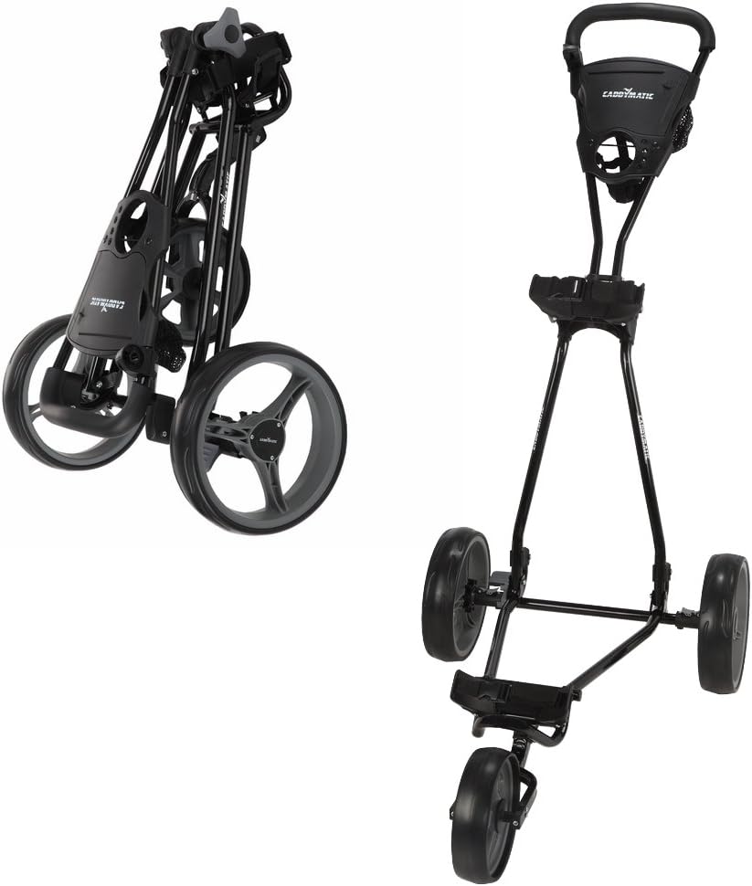 Golf Continental 3 Wheel Folding Golf Push/Pull Cart Black