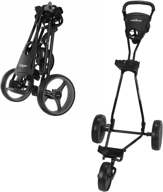 Golf Continental 3 Wheel Folding Golf Push/Pull Cart Black