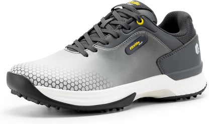 Mens Golf Shoes Extra Wide Fit Casual Sneakers Water Resistant Non Slip Outdoor Spiked Trainers for Golf Training