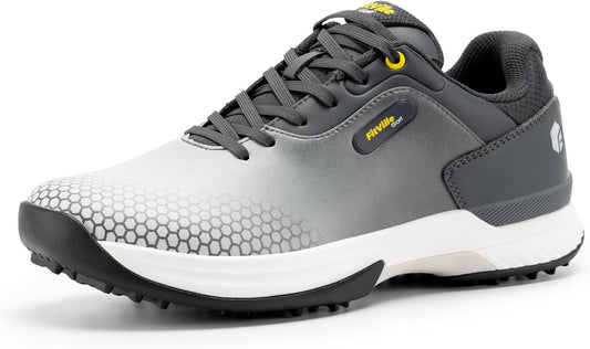 Mens Golf Shoes Extra Wide Fit Casual Sneakers Water Resistant Non Slip Outdoor Spiked Trainers for Golf Training