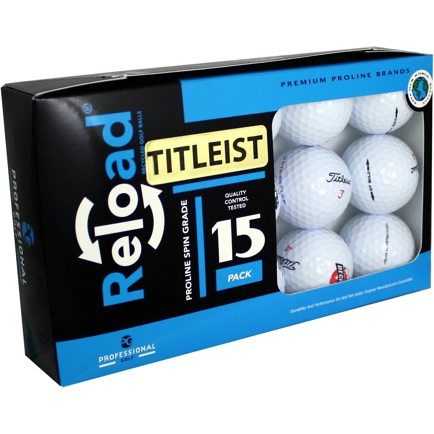 Reload Titleist Golf Golf Balls, Mint / 5A / AAAAA Quality, 100 Pack, White