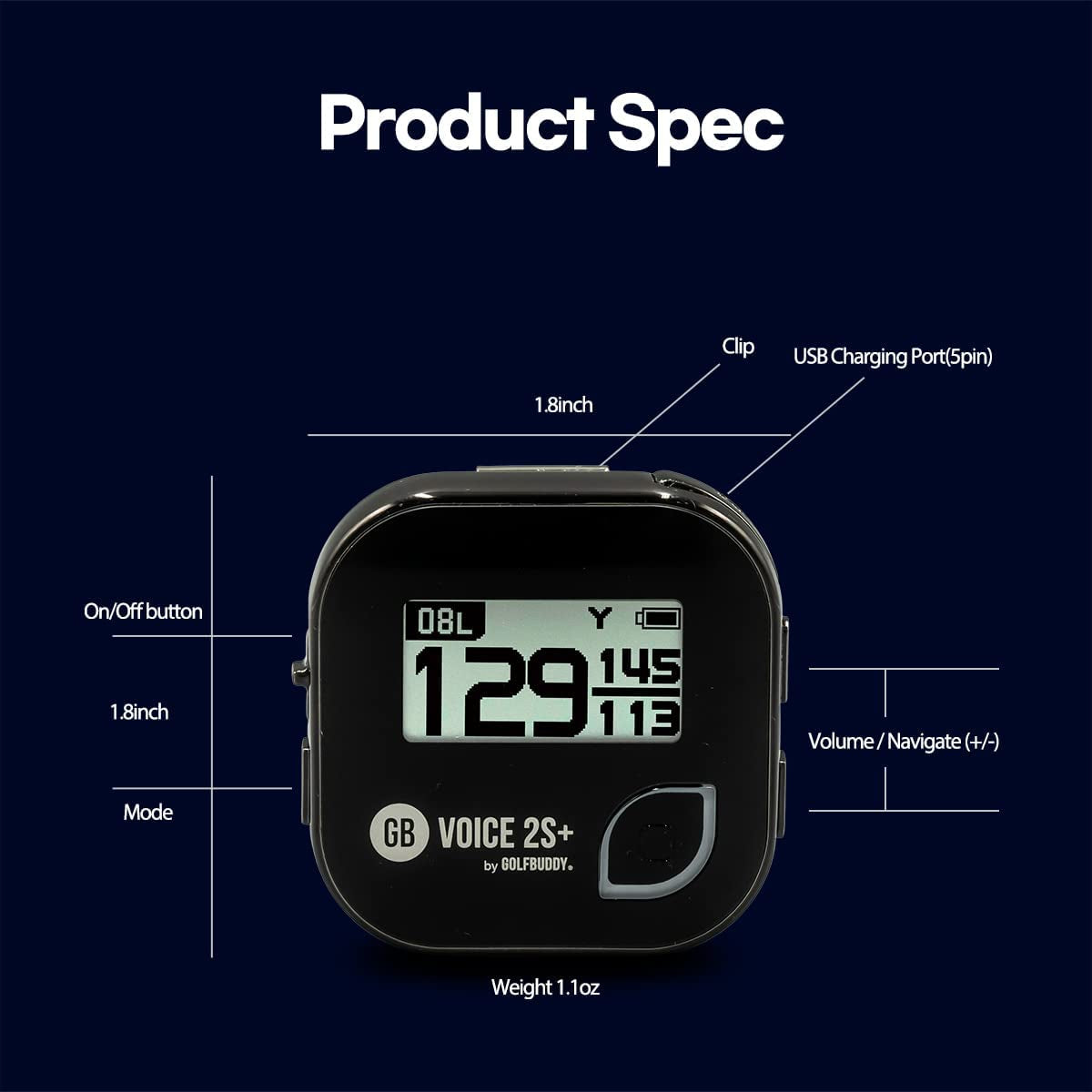 Voice 2 GPS Golf Buddy New, Black