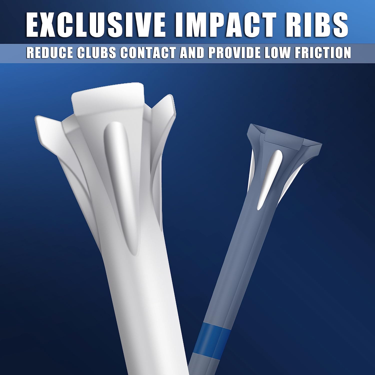 83Mm 3-1/4" Premium 3 Prongs Golf Tees 50Pack/100 Pack Selectable - Improve Swing Accuracy - Low Friction and Resistance Golf Plastic Tees