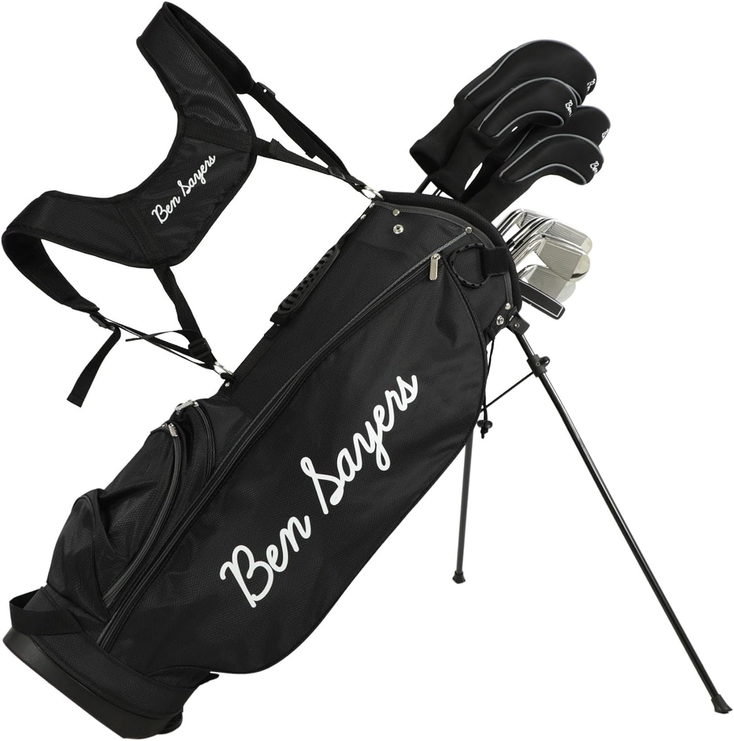 M8 13-Piece Golf Package Set | Complete Mens Set | Full 12 Clubs Graphite/Steel Shafts with Stand Bag | Driver, Woods, Hybrids, Irons, Wedges & Putter