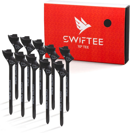 Premium 10 Degree Golf Tees for Driver or Iron - Help Reduce Spin & Slice, Improve Distance & Precision (Pack of 10 Tees)