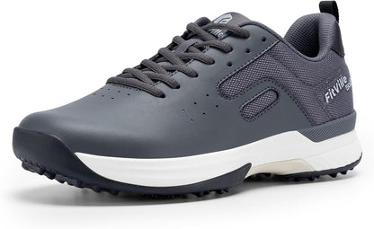 Mens Golf Shoes Extra Wide Fit Casual Sneakers Water Resistant Non Slip Outdoor Spiked Trainers for Golf Training