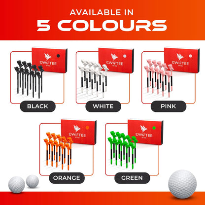Premium 10 Degree Golf Tees for Driver or Iron - Help Reduce Spin & Slice, Improve Distance & Precision (Pack of 10 Tees)