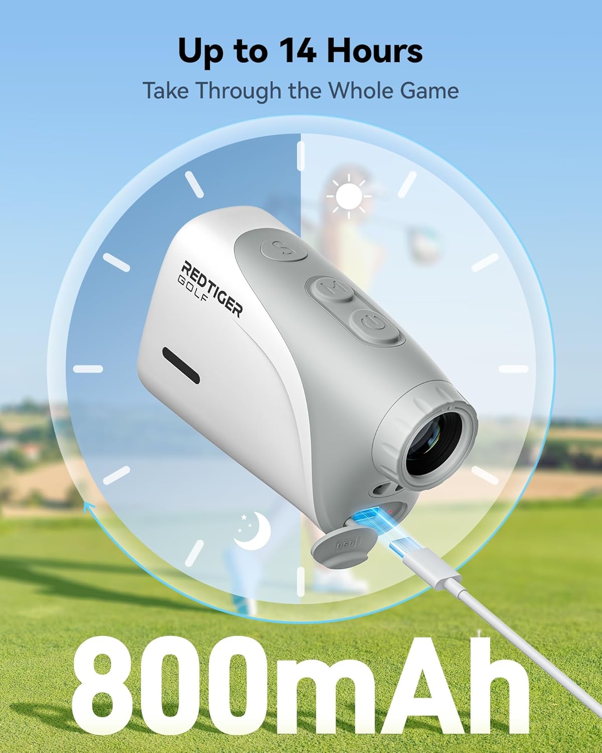 Mini Golf Range Finder with 1200 Yards, IP65 Range Finder Golf with Slope Switch, 7X Magnification, Magnetic & Rechargeable Golf Rangefinder, Flag Pole Lock Vibration