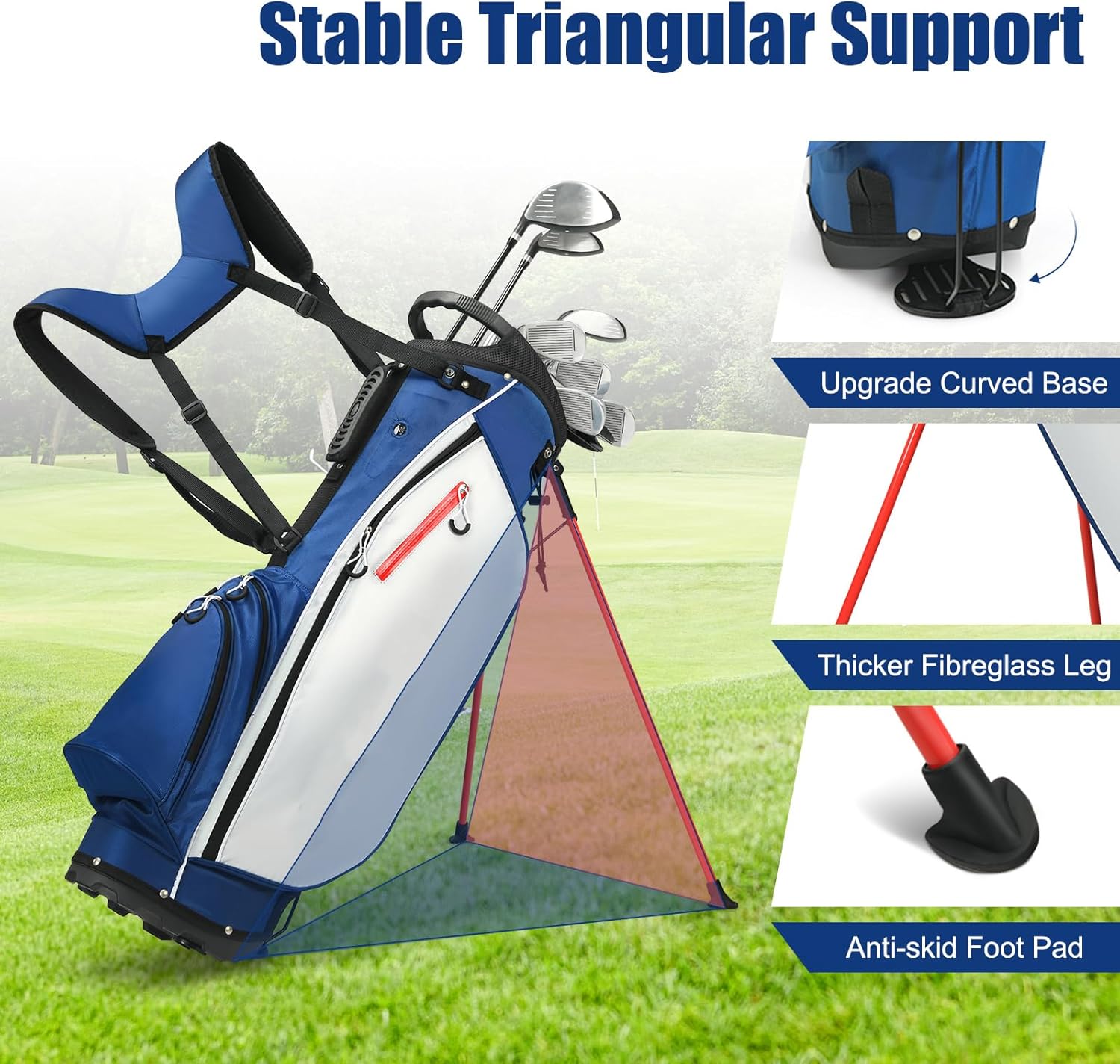 Golf Club Set, Complete Right Handed Golf Clubs Set with 460Cc Alloy Driver, 3# Fairway Wood, 4# Hybrid, 6#, 7#, 8#, 9# & P# Irons, Free Putter and Stand Bag, Adult Golf Package Sets
