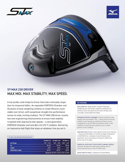 ST MAX 230 Driver | Single Wood | 10.5 Degrees (1050) | RH/GR/ML/REG