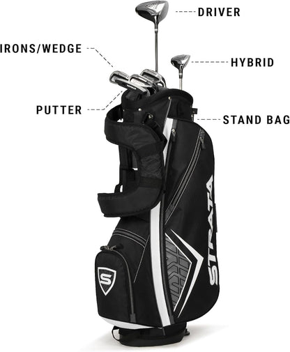 Golf Strata Intro Complete 9 Piece Set (Regular Flex, Right Hand, Steel), Gray
