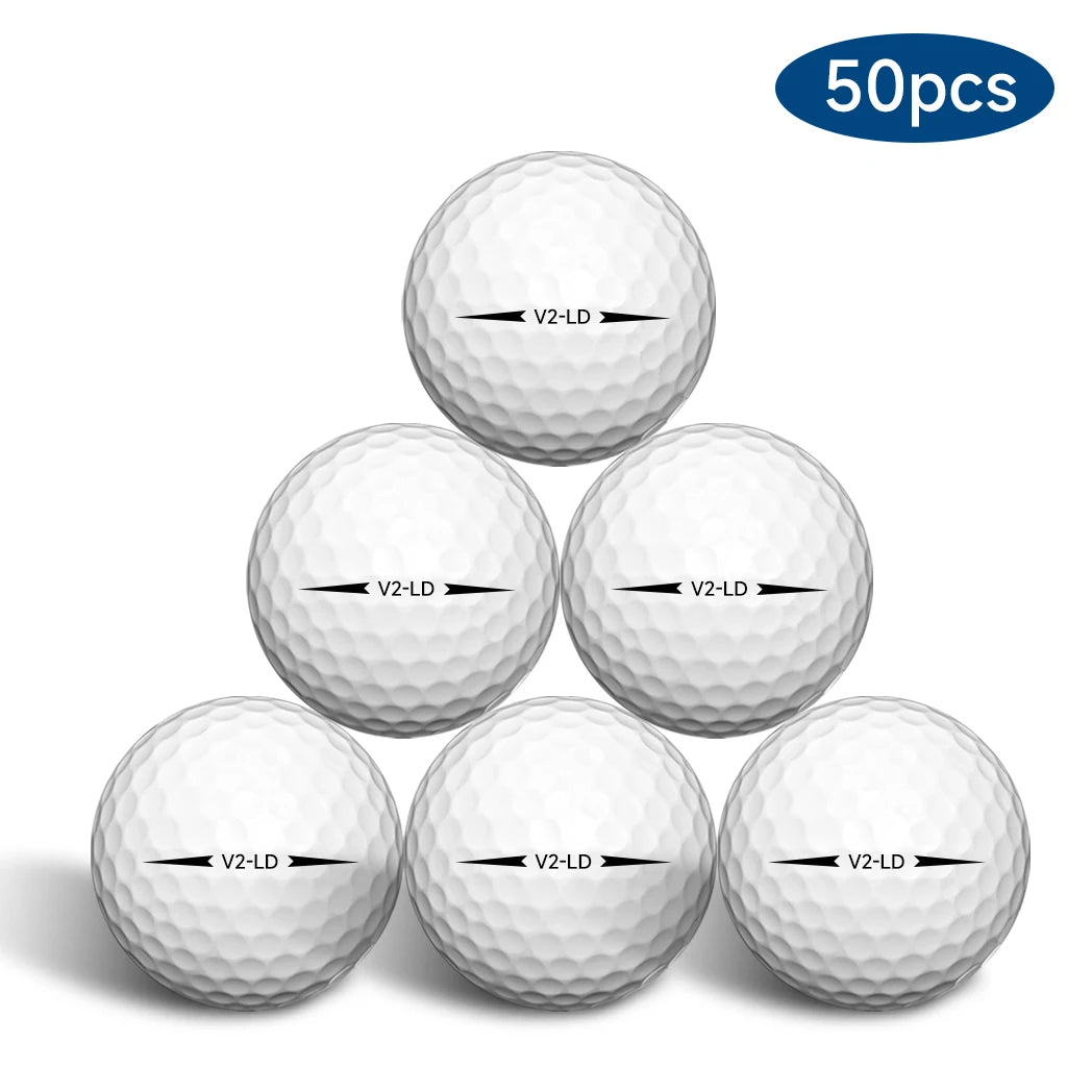 50Pcs 2-Layer Golf Balls - 332 Dimple, Max Distance, Spin Control, Durable, Precision - for Golf Training & Play