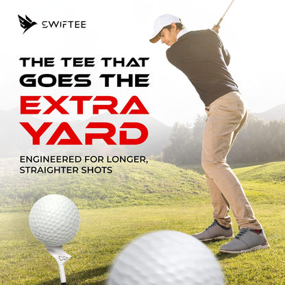 Premium 10 Degree Golf Tees for Driver or Iron - Help Reduce Spin & Slice, Improve Distance & Precision (Pack of 10 Tees)