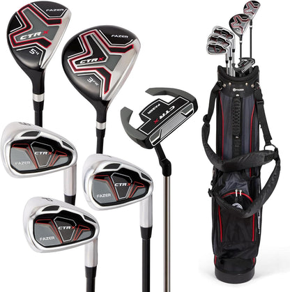 CTRX by American Golf, Golf Clubs Set with Stand Bag, Driver, Fairway Wood, Hybrid, Oversize Irons, Mallet Putter - All-Weather Grips, Dual Strap Carry Bag - for Beginners & Experienced Players