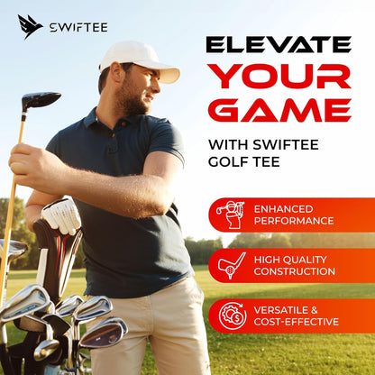 Premium 10 Degree Golf Tees for Driver or Iron - Help Reduce Spin & Slice, Improve Distance & Precision (Pack of 10 Tees)