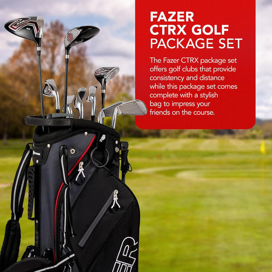 CTRX by American Golf, Golf Clubs Set with Stand Bag, Driver, Fairway Wood, Hybrid, Oversize Irons, Mallet Putter - All-Weather Grips, Dual Strap Carry Bag - for Beginners & Experienced Players
