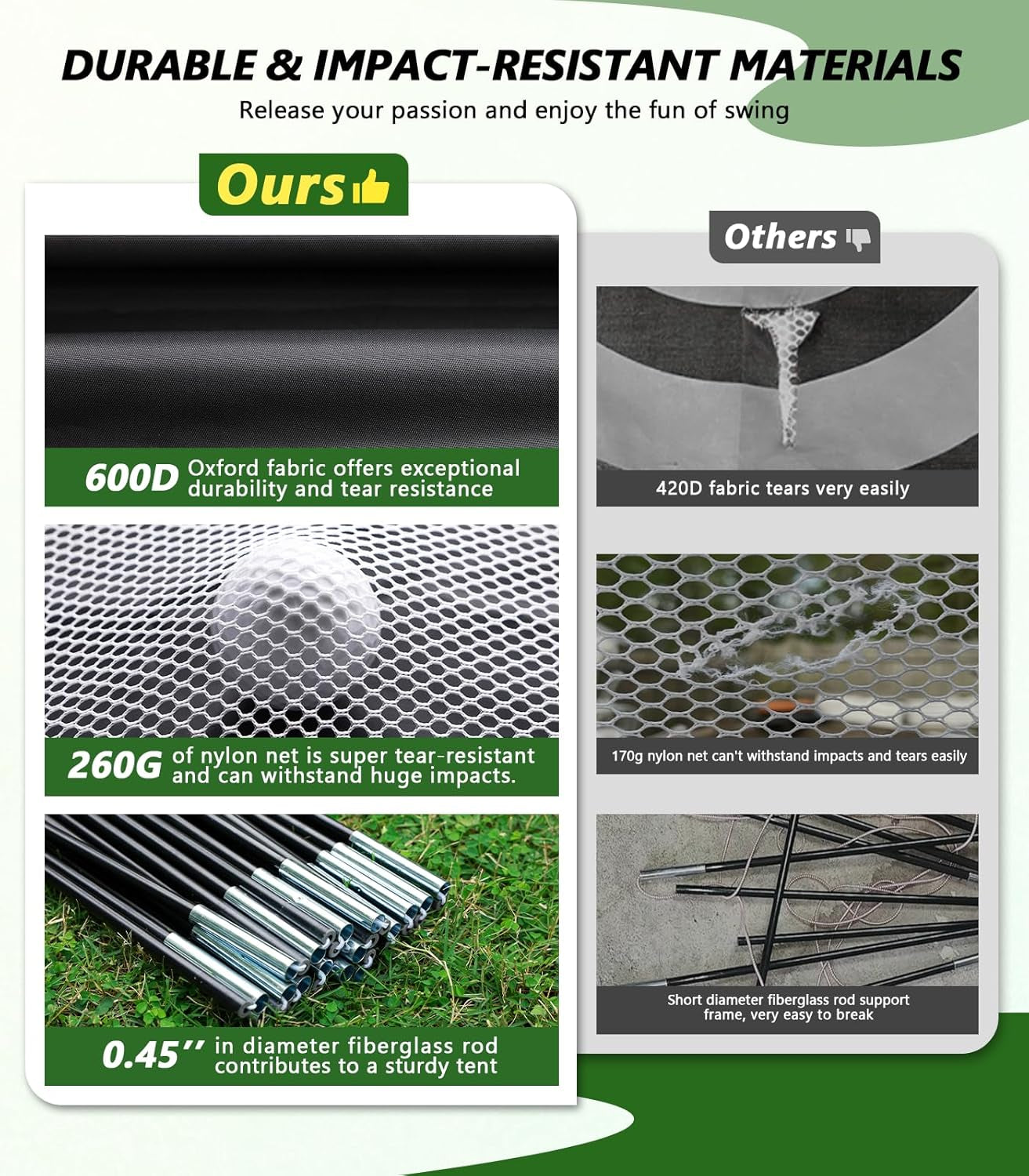 Golf Net: 10X7Ft Golf Hitting Practice Net for Backyard Driving Chipping Swing Training with Non-Slip Heavy-Duty Base Hitting Mat for Indoor or Outdoor Use, Gifts for Men Dad Husband Boys and Golfers