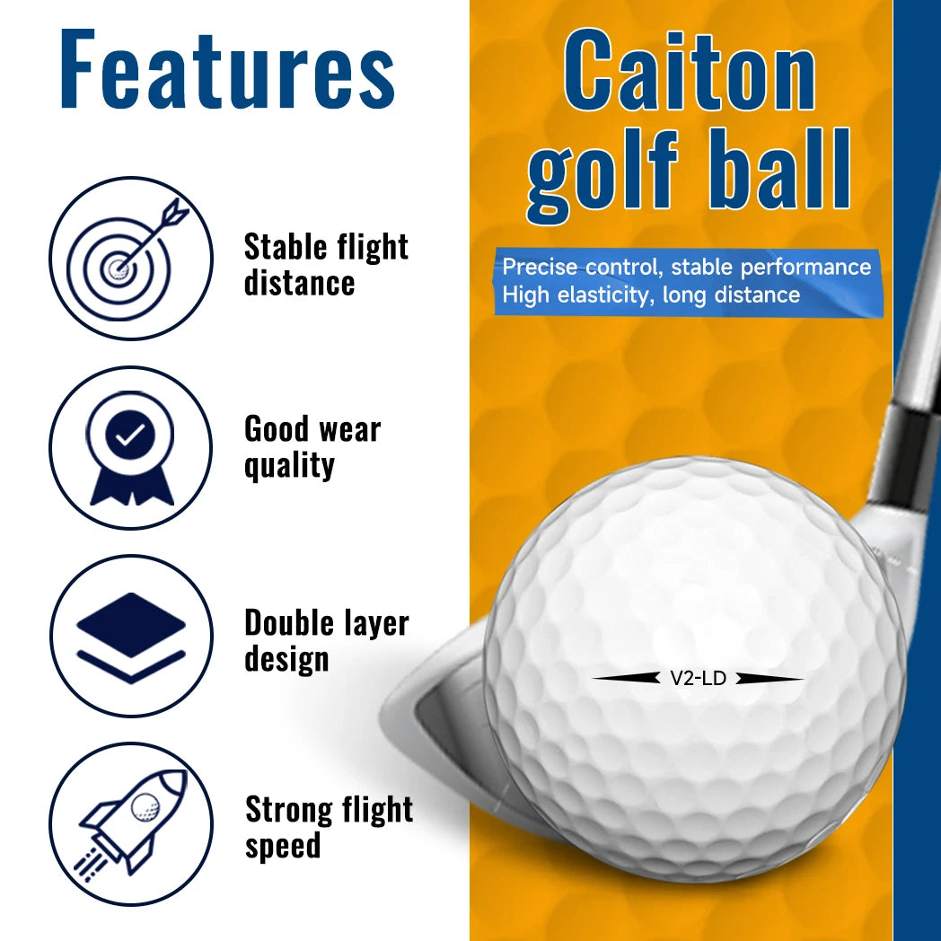 50Pcs 2-Layer Golf Balls - 332 Dimple, Max Distance, Spin Control, Durable, Precision - for Golf Training & Play