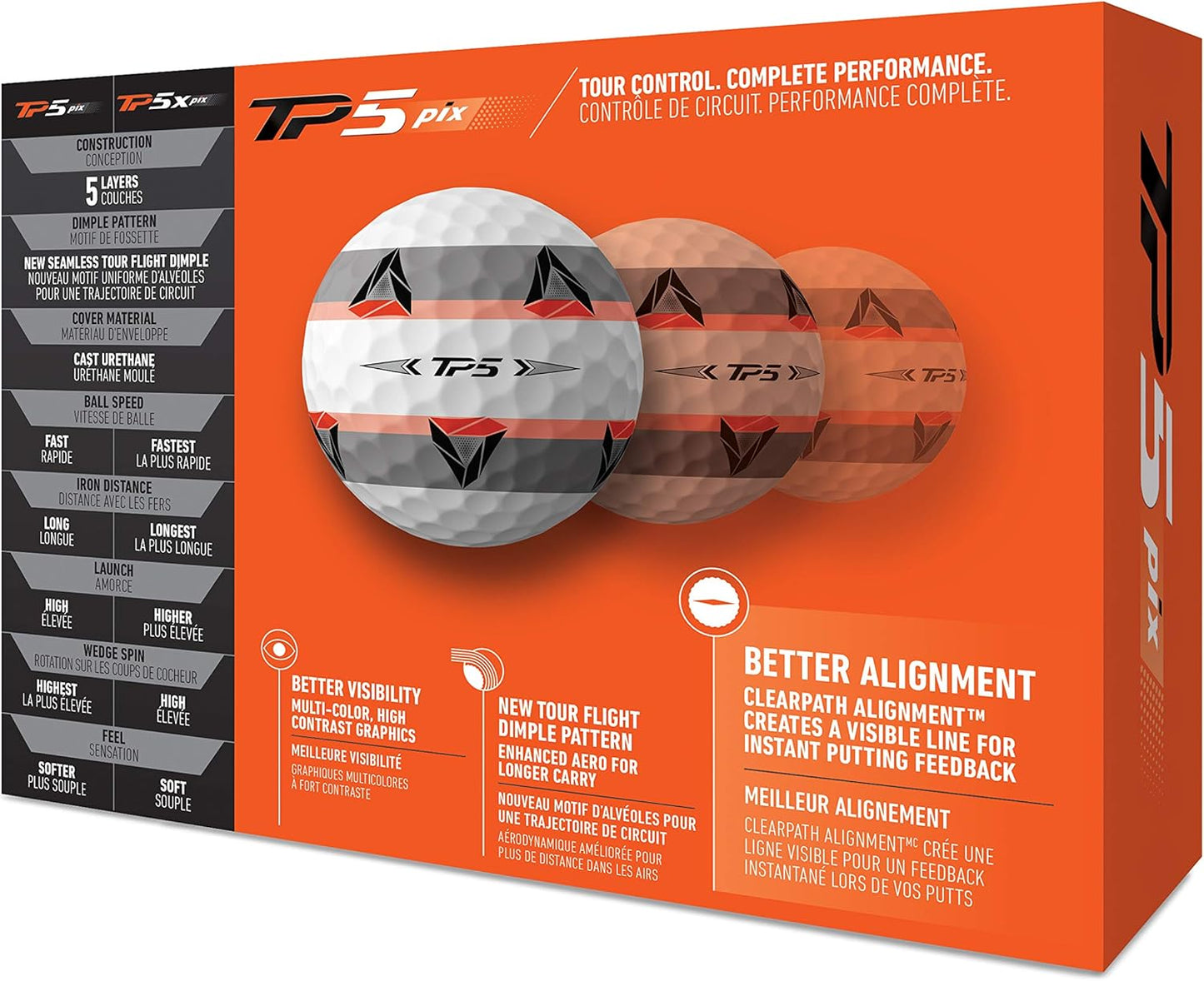 TM21 TP5 Pix Golf Balls 12 Ball Pack White