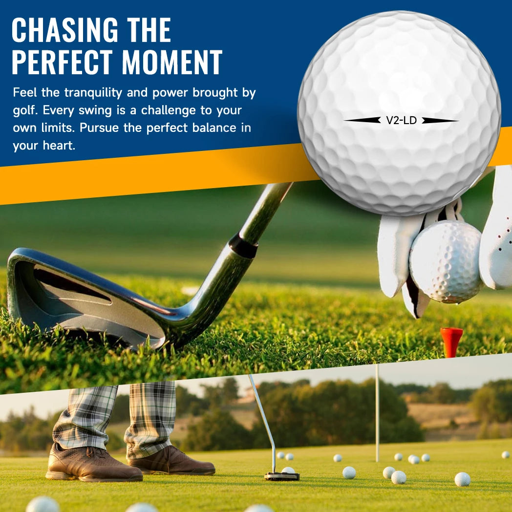 50Pcs 2-Layer Golf Balls - 332 Dimple, Max Distance, Spin Control, Durable, Precision - for Golf Training & Play