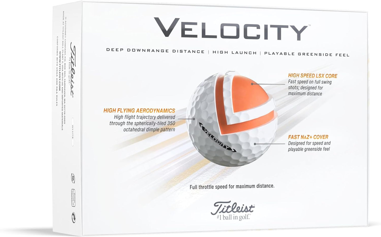Velocity Golf Ball, Pack of 12 Balls