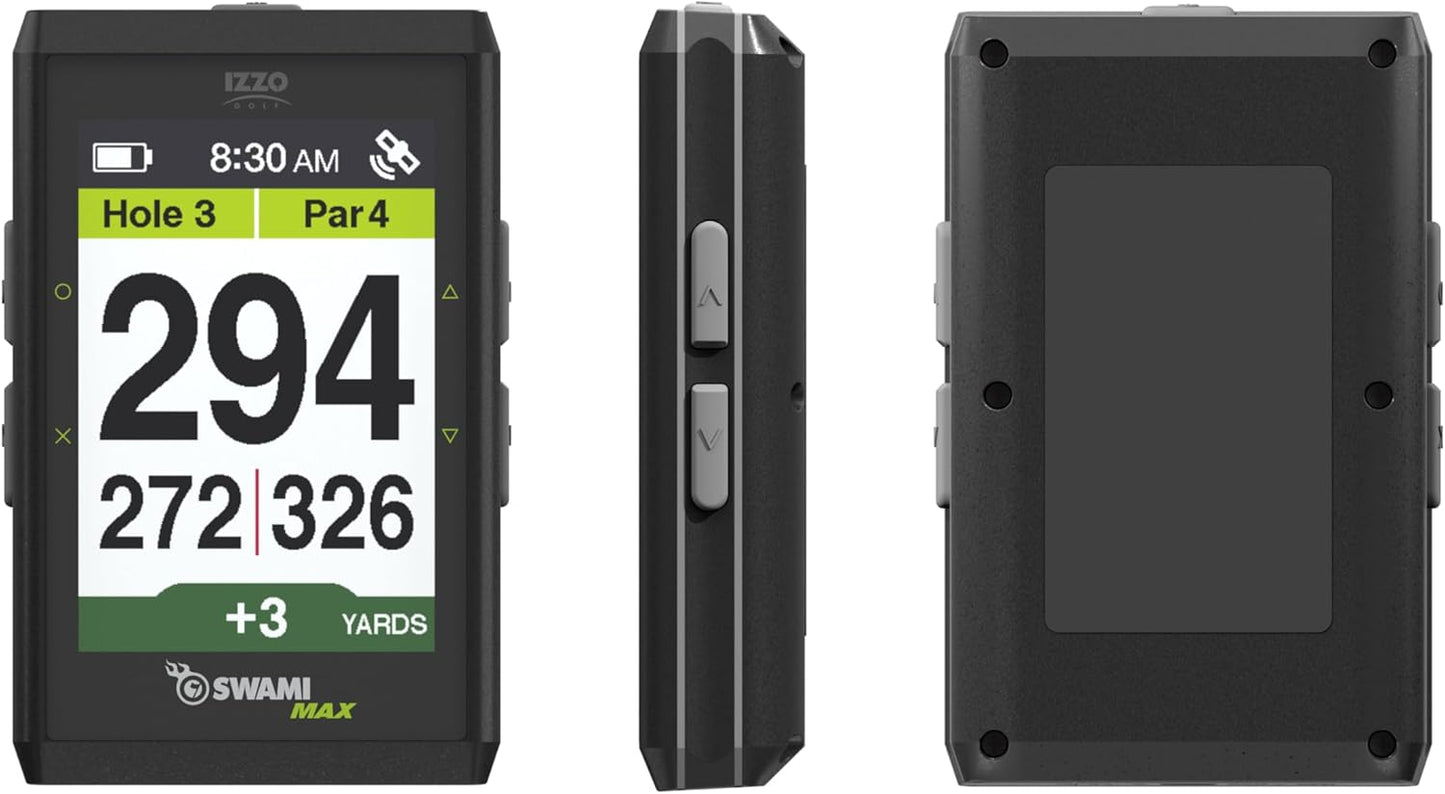 Golf Swami Max Handheld GPS Unit - Rangefinder Golf GPS with Oversized Large Color Screen for Measuring Golf Distances, Black