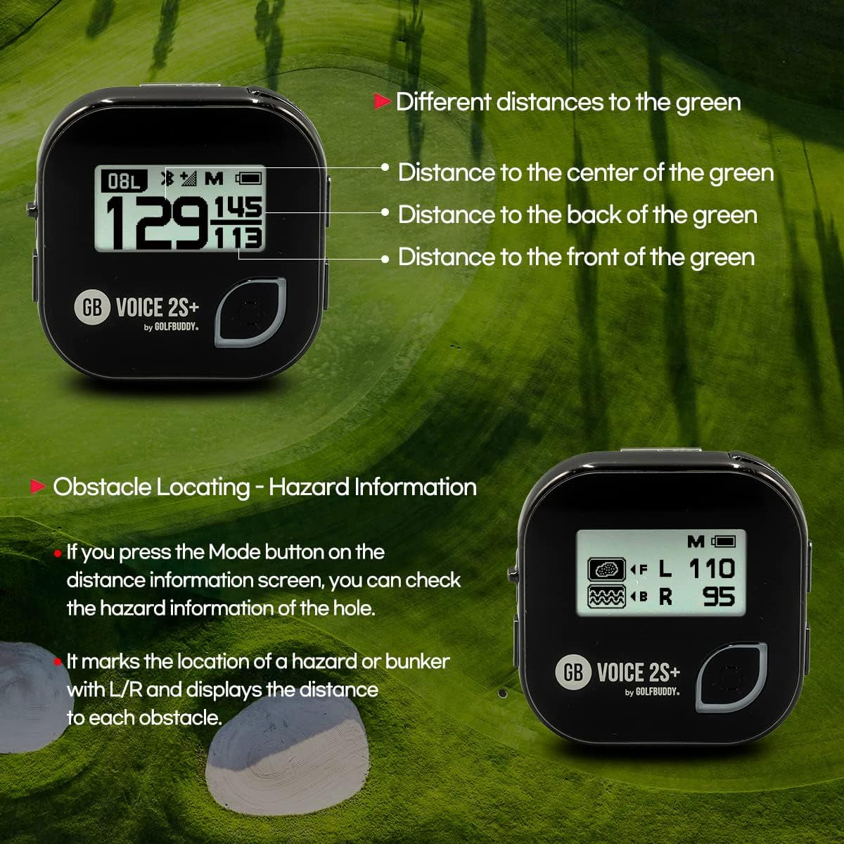 Voice 2 GPS Golf Buddy New, Black