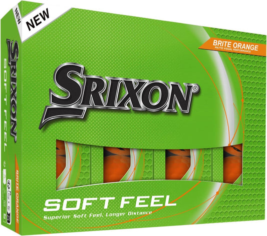 SOFT FEEL BRITE - High Visibility and Ultra-Soft Feel Golf Balls | Long Distance and Stable Trajectory | Controlled Spin and Quick Tracking | Orange/Red/Green
