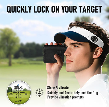Golf Rangefinder Laser Rangefinder for Golf & Hunting with Slope Switch, Flag Pole Locking Slope Rechargeble Range Finder Golf